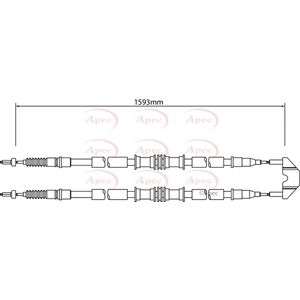 Apec Handbrake Cable Rear Left or Right CAB1451