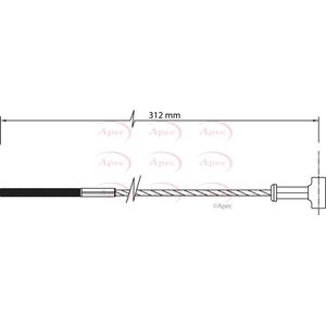 Apec Handbrake Cable Front CAB1452
