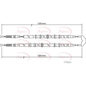 Apec Handbrake Cable Rear Left or Right CAB1456