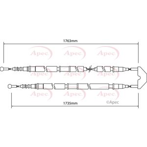 Apec Handbrake Cable Rear Left or Right CAB1457