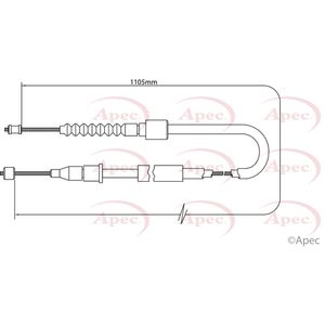 Apec Handbrake Cable Rear Left CAB1469