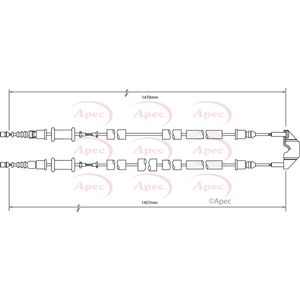 Apec Handbrake Cable Rear Left or Right CAB1475