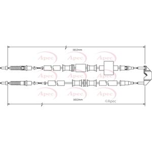 Apec Handbrake Cable Rear Left or Right CAB1476