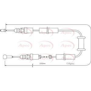 Apec Handbrake Cable Rear Left or Right CAB1479