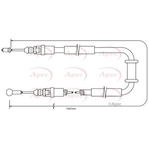 Apec Handbrake Cable Rear Left or Right CAB1480