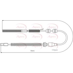 Apec Handbrake Cable Rear Left CAB1486