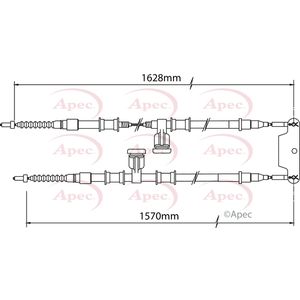 Apec Handbrake Cable Rear Left or Right CAB1490