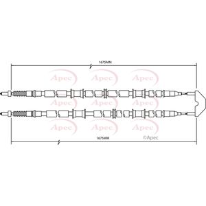 Apec Handbrake Cable Rear Left or Right CAB1499