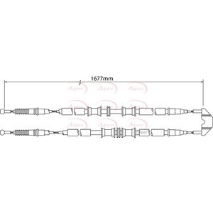 Apec Handbrake Cable Rear Left or Right CAB1501