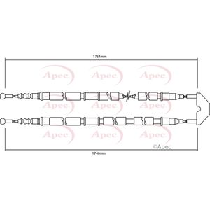 Apec Handbrake Cable Rear Left or Right CAB1502