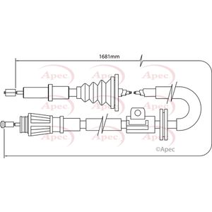 Apec Handbrake Cable Rear Left or Right CAB1506