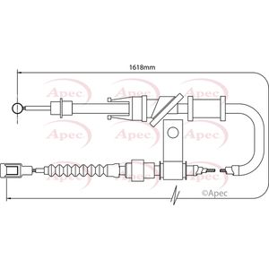 Apec Handbrake Cable Rear Left CAB1508