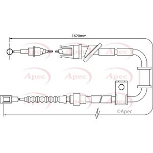 Apec Handbrake Cable Rear Right CAB1509