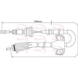 Apec Handbrake Cable Rear Left or Right CAB1511