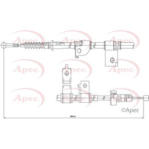 Apec Handbrake Cable Rear Left CAB1515