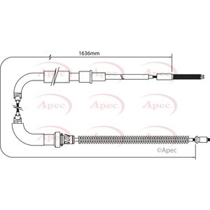 Apec Handbrake Cable Rear Left or Right CAB1516