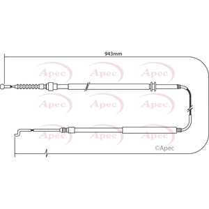 Apec Handbrake Cable Rear Left or Right CAB1520