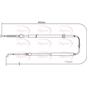 Apec Handbrake Cable Rear Left or Right CAB1521