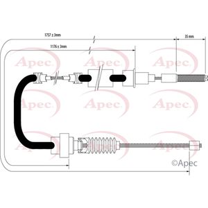 Apec Handbrake Cable Rear Left or Right CAB1527