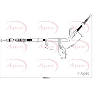 Apec Handbrake Cable Rear Left CAB1530