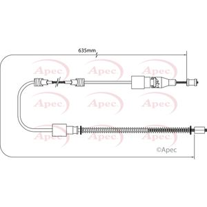 Apec Handbrake Cable Rear Left or Right CAB1531