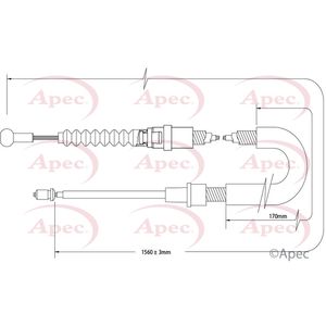 Apec Handbrake Cable Rear Left or Right CAB1534