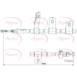 Apec Handbrake Cable Rear Right CAB1537