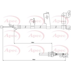 Apec Handbrake Cable Rear Right CAB1538