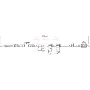 Apec Handbrake Cable Rear Right CAB1541
