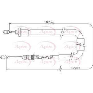 Apec Handbrake Cable Rear Left CAB1544