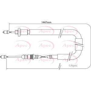 Apec Handbrake Cable Rear Right CAB1545