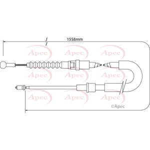 Apec Handbrake Cable Rear Left or Right CAB1547