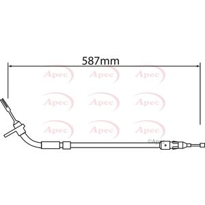 Apec Handbrake Cable Rear Left CAB1549