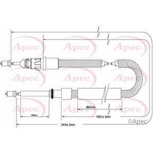 Apec Handbrake Cable Rear Left or Right CAB1551