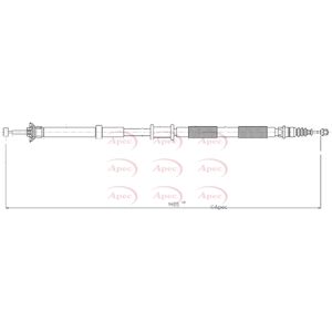 Apec Handbrake Cable Rear Left CAB1553