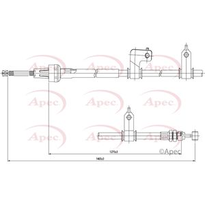 Apec Handbrake Cable Rear Right CAB1566
