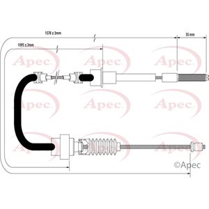 Apec Handbrake Cable Rear Left or Right CAB1570