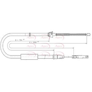 Apec Handbrake Cable Rear Left CAB1571
