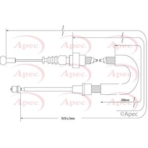 Apec Handbrake Cable Rear Left or Right CAB1576