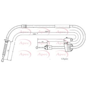 Apec Handbrake Cable Rear Left CAB1589