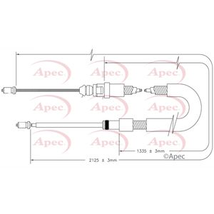 Apec Handbrake Cable Rear Left or Right CAB1590