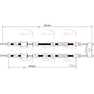 Apec Handbrake Cable Rear Left or Right CAB1591