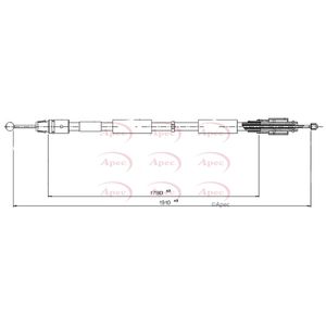Apec Handbrake Cable Rear Left or Right CAB1598