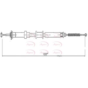 Apec Handbrake Cable Rear Right CAB1602