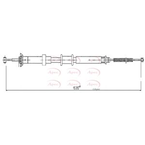Apec Handbrake Cable Rear Left CAB1608