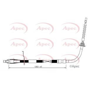 Apec Handbrake Cable Rear Right CAB1609
