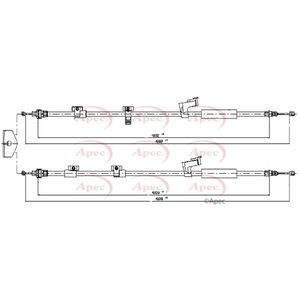 Apec Handbrake Cable Rear Left or Right CAB1613