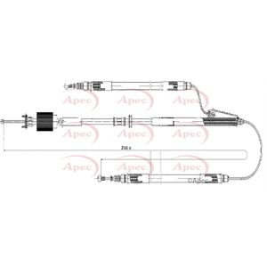 Apec Handbrake Cable Rear Left or Right CAB1614