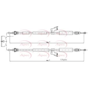 Apec Handbrake Cable Rear Left or Right CAB1620