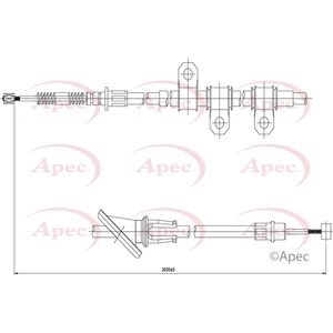 Apec Handbrake Cable Rear Right CAB1652